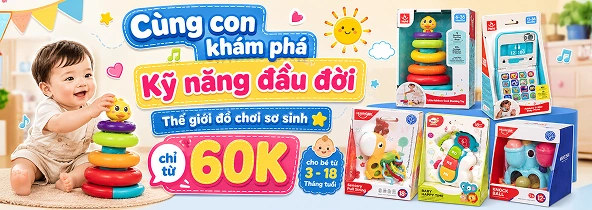 Cùng con khám phá kỹ năng đầu đời  Thế giới đồ chơi sơ sinh chỉ từ 60K  cho bé từ 3 - 18 Tháng tuổi